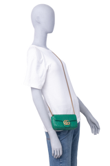 GUCCI SUPER MINI GG MMARMONT OSTRICH ED COPACABANA GREN
