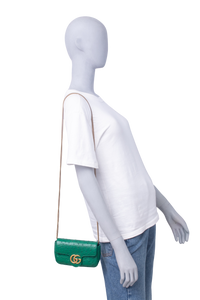 GUCCI SUPER MINI GG MMARMONT OSTRICH ED COPACABANA GREN