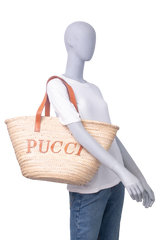 PUCCI BASKET TOTE STRAW LARGE NATURAL
