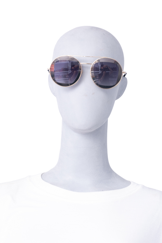 GUCCI RUTHENIUM ROUND GREY E GOLDEN