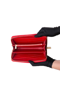 LV WALLET LONG ZIPPER PATENT EPI RED