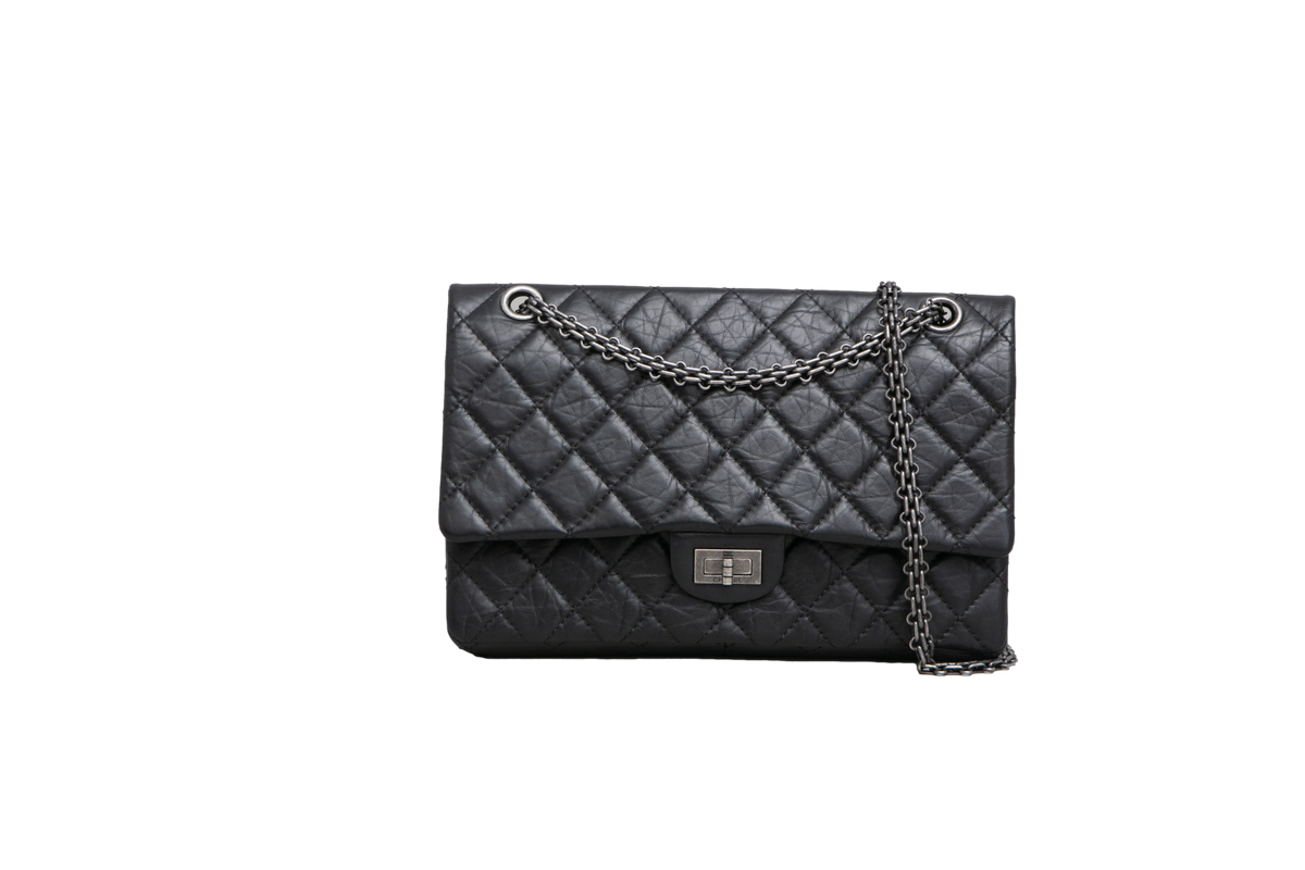 CHANEL 2.55 REISSUE 226 MEDIUM DF LAMBSKIN BLACK