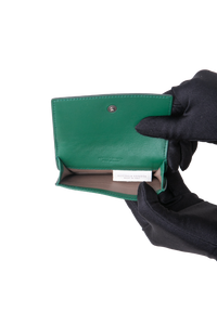 BOTTEGA CARD HOLDER BI-FOLD INTRECCIATO MOSS GREEN
