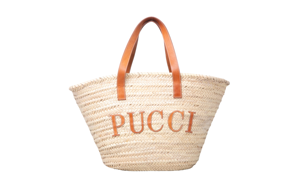 PUCCI BASKET TOTE STRAW LARGE NATURAL