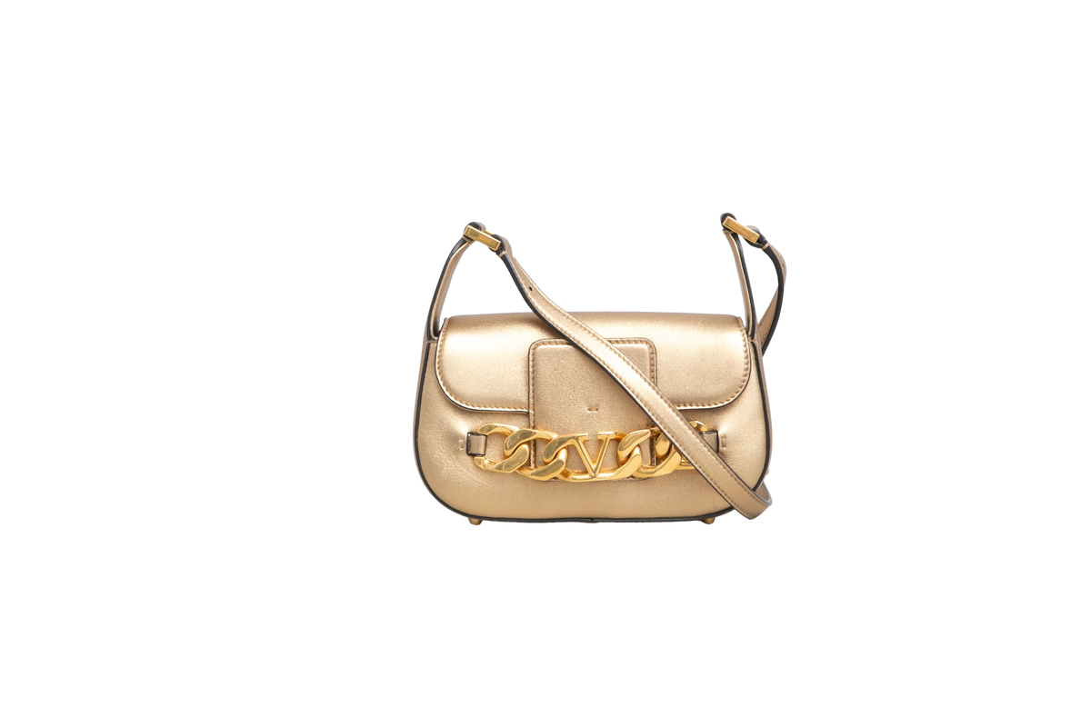 VALENTINO VLOGO CHAIN GOLD NAPPA