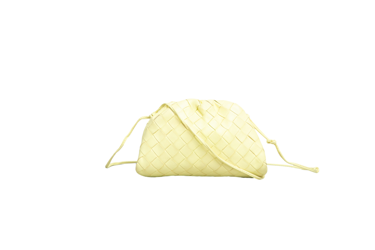 BOTTEGA MINI POUCH INTRECCIATO YELLOW PASTEL