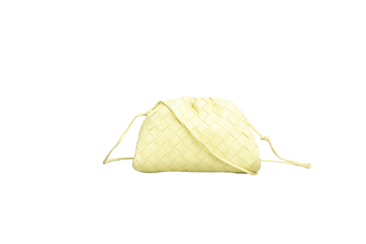 BOTTEGA MINI POUCH INTRECCIATO YELLOW PASTEL