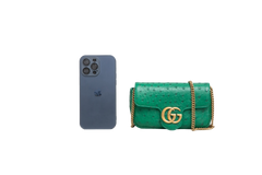 GUCCI SUPER MINI GG MMARMONT OSTRICH ED COPACABANA GREN