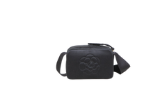 CHANEL MINI SATIN CAMERA CAMELIA BLACK