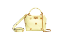 VALENTINO ROMAN STUD SMALL TOP HANDLE YELLOW