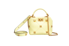 VALENTINO ROMAN STUD SMALL TOP HANDLE YELLOW