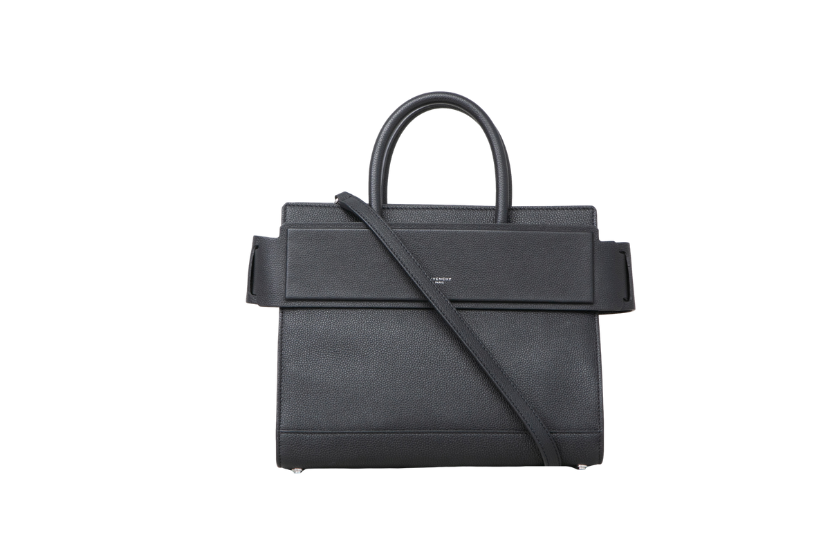 GIVENCHY HORIZON GRAINED SATCHEL BLACK