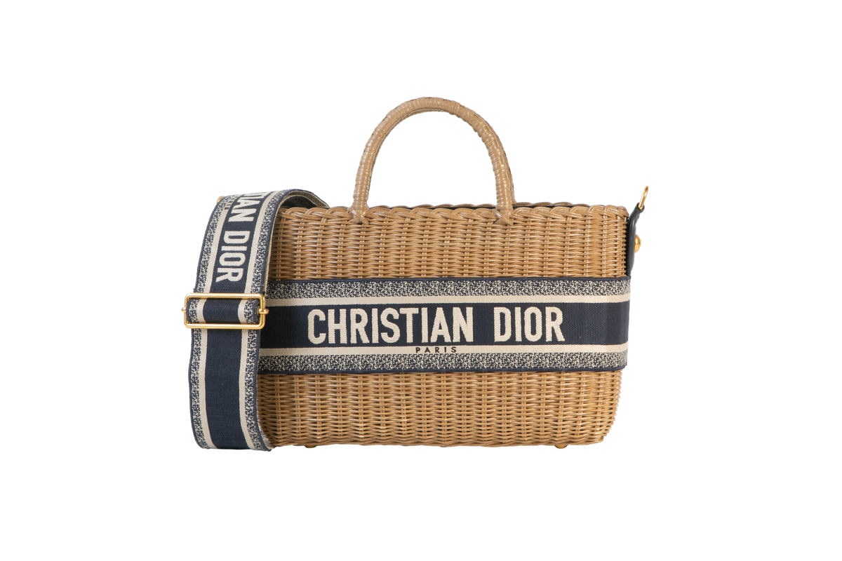 CHRISTIAN DIOR WICKER BASKET OBLIQUE CANVAS