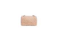 CHANEL SHEARLING LAMBSKIN QUILTED FURRY COCO SMALL BROWN