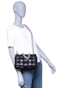BOTTEGA PADDED CASSETE CHAIN MAXI INTRECCIATO BLACK