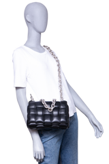 BOTTEGA PADDED CASSETE CHAIN MAXI INTRECCIATO BLACK
