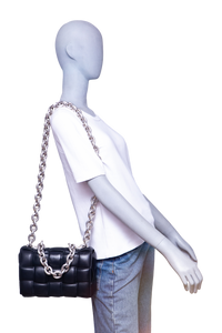 BOTTEGA PADDED CASSETE CHAIN MAXI INTRECCIATO BLACK
