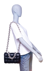 BOTTEGA PADDED CASSETE CHAIN MAXI INTRECCIATO BLACK