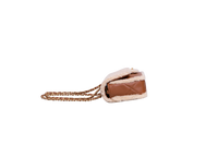 CHANEL SHEARLING LAMBSKIN QUILTED FURRY COCO SMALL BROWN