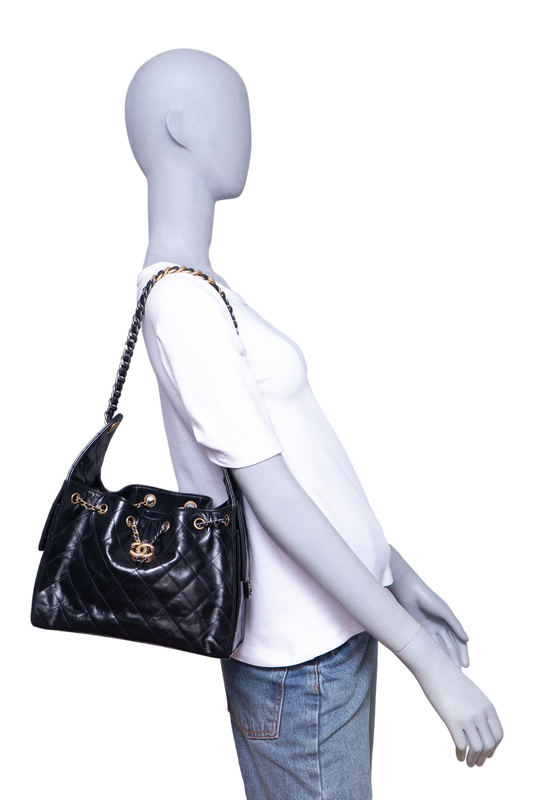 CHANEL 25 SMALL SHINY CRUMPLED CALFSKIN