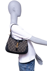 GUCCI JACKIE 1961 SMALL GG JACQUARD DENIM BLACK