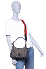 GUCCI JACKIE 1961 SMALL GG JACQUARD DENIM BLACK