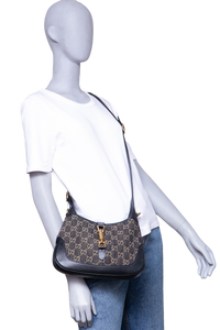 GUCCI JACKIE 1961 SMALL GG JACQUARD DENIM BLACK