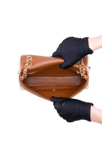 CHANEL SHEARLING LAMBSKIN QUILTED FURRY COCO SMALL BROWN