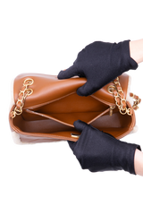 CHANEL SHEARLING LAMBSKIN QUILTED FURRY COCO SMALL BROWN
