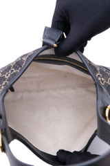 GUCCI JACKIE 1961 SMALL GG JACQUARD DENIM BLACK