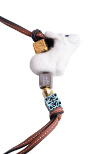 LOEWE PUPPY CHARM WOOL FELT CALFSKIN