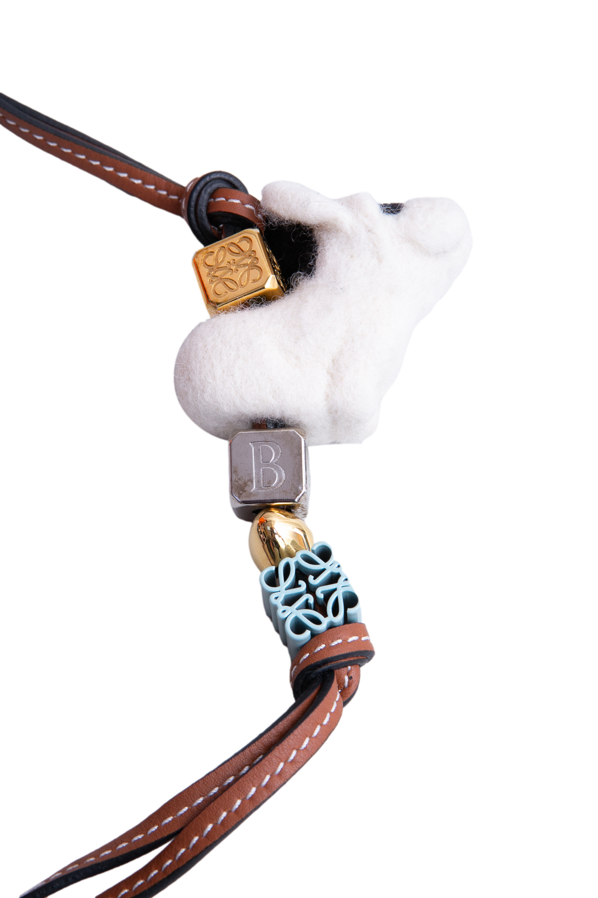 LOEWE PUPPY CHARM WOOL FELT CALFSKIN