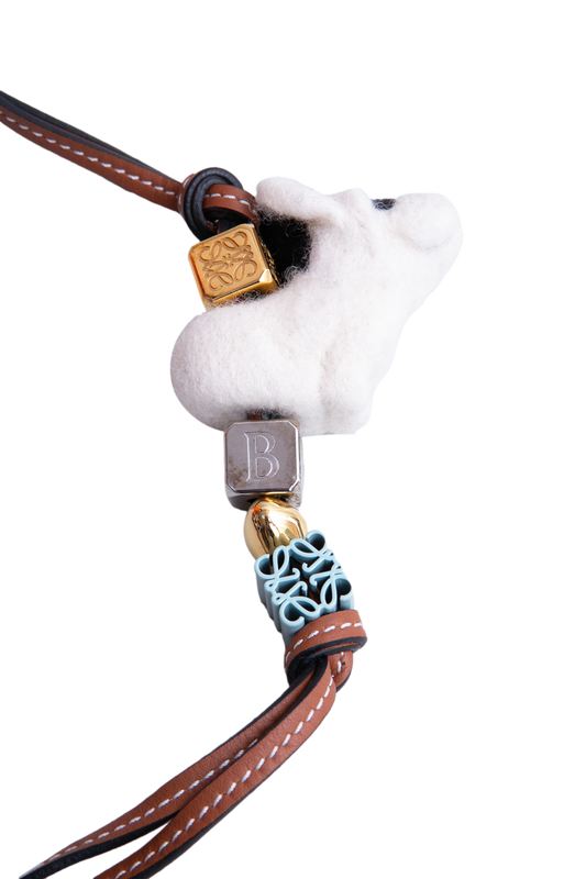 LOEWE PUPPY CHARM WOOL FELT CALFSKIN