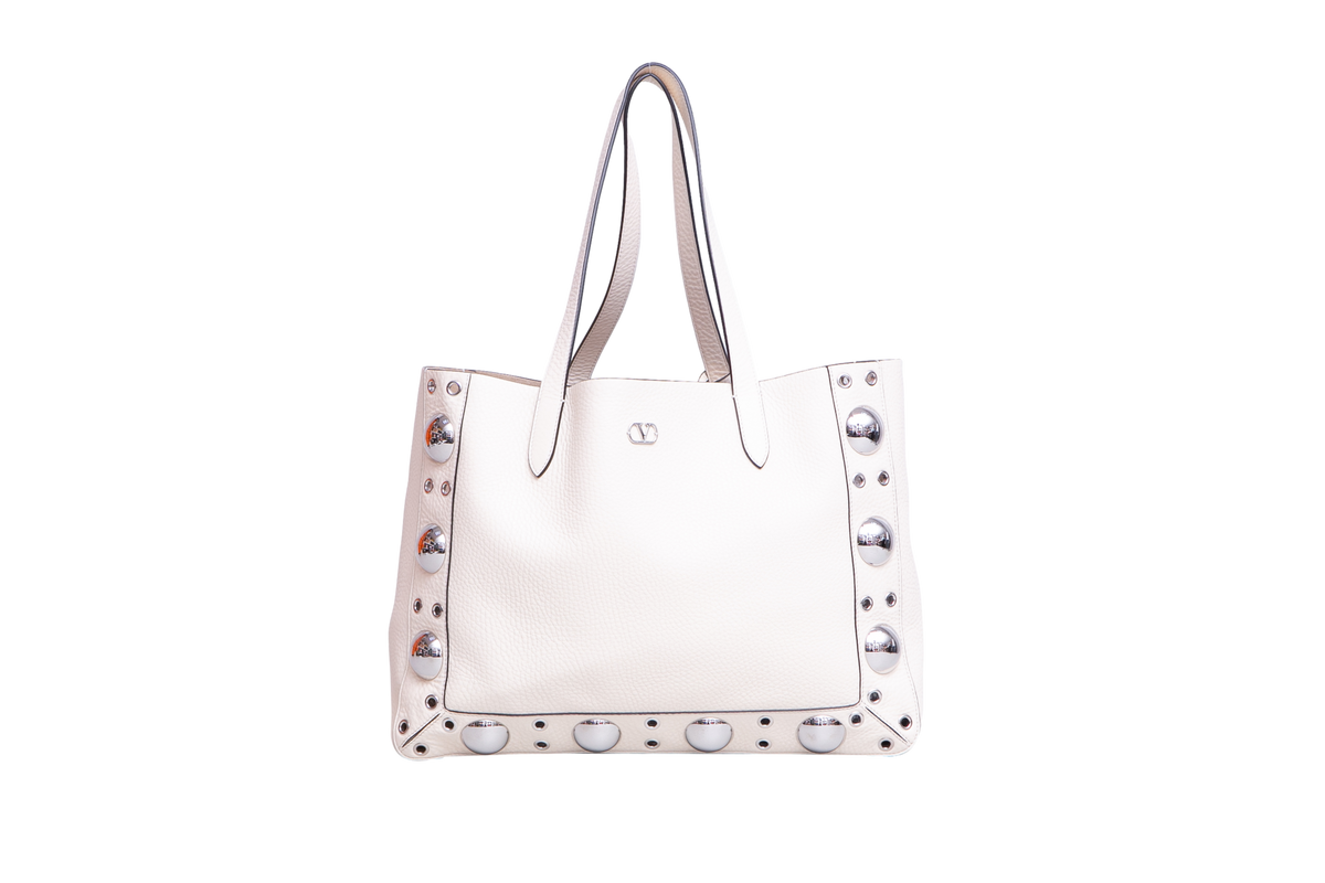 VALENTINO NEELCOTE MEDIUM STUDDED LEATHER IVORY