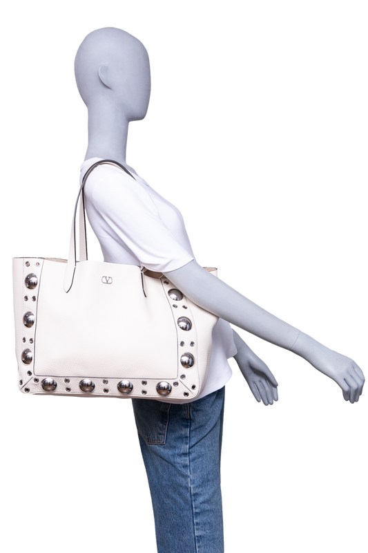 VALENTINO NEELCOTE MEDIUM STUDDED LEATHER IVORY