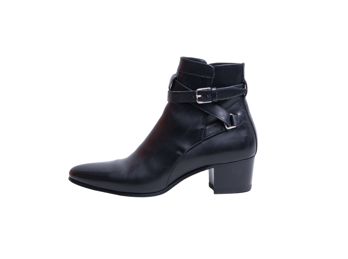 YSL BOOTS LEATHER BLACK - 35 1/2 BR