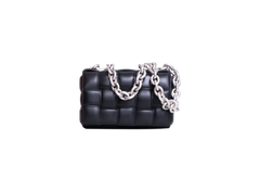 BOTTEGA PADDED CASSETE CHAIN MAXI INTRECCIATO BLACK