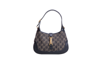 GUCCI JACKIE 1961 SMALL GG JACQUARD DENIM BLACK