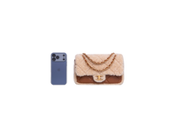 CHANEL SHEARLING LAMBSKIN QUILTED FURRY COCO SMALL BROWN