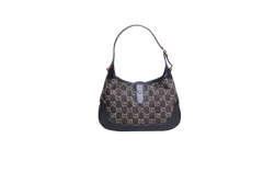 GUCCI JACKIE 1961 SMALL GG JACQUARD DENIM BLACK