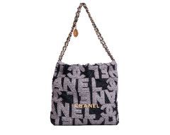 DESAPEGO DANI CARDOSO CHANEL 22 HOBO LOGO MEDIUM QUILTE BLACK