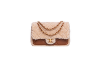 CHANEL SHEARLING LAMBSKIN QUILTED FURRY COCO SMALL BROWN