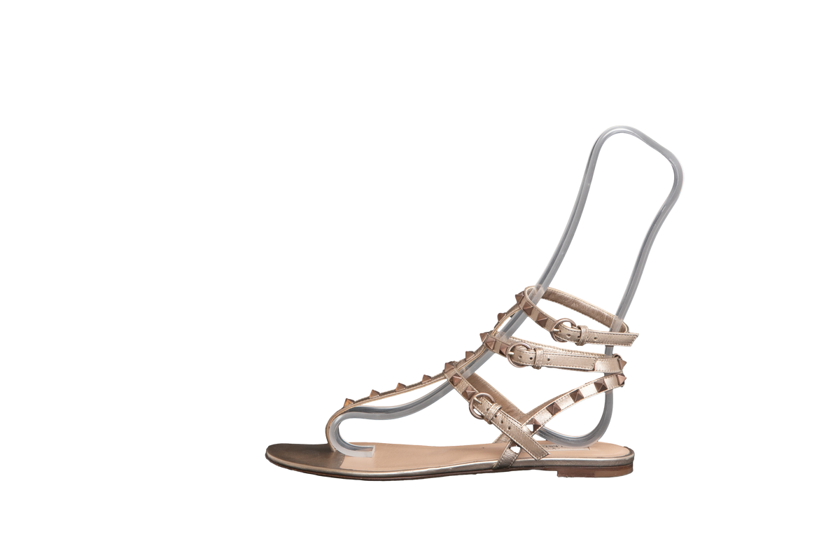 VALENTINO SANDAL THONG ANKLE STRAP ROCKS - 38 BR