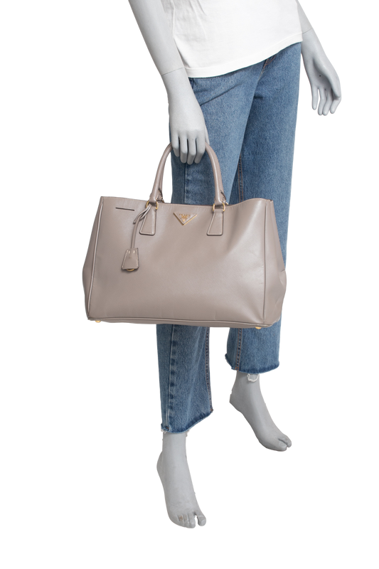 PRADA GALLERIA LUX SAFFIANO LARGE GREY