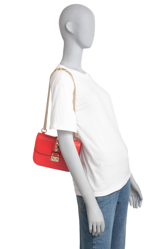 VALENTINO GLAM LOCK SMALL RED