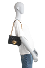 DG DEVOTION BAG MEDIUM IN QUILTED NAPPA BLACK