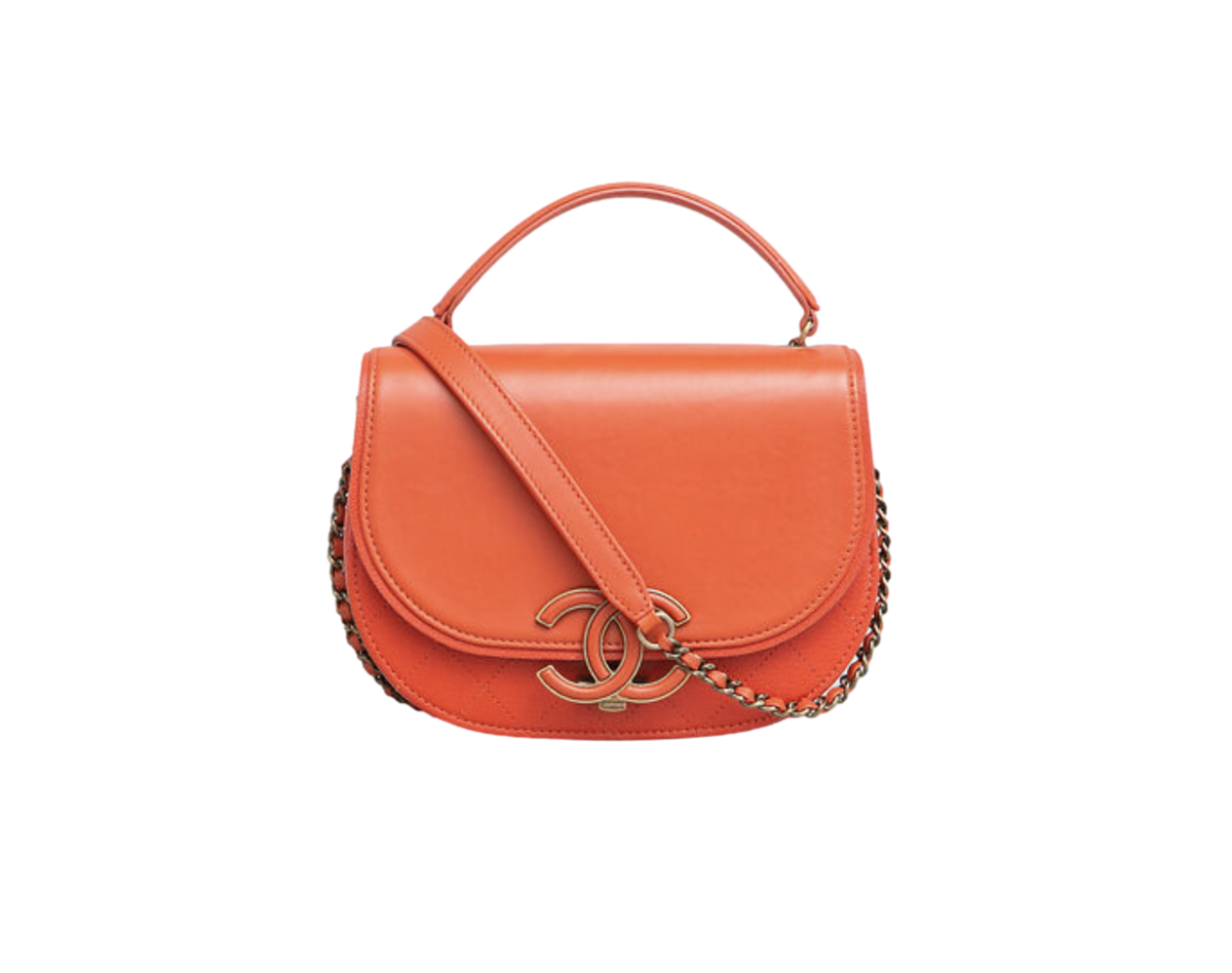 CHANEL SHOULDER BAG CURVE 2WAY ORANGE