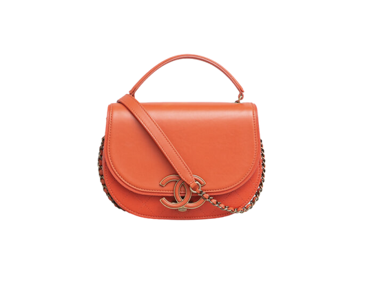 CHANEL SHOULDER BAG CURVE 2WAY ORANGE
