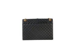 YSL ENVELOPE CHEVRON LARGE BLACK GRAIN DE POUDRE