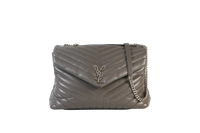 YSL LOULOU LARGE CHEVRON CINZA